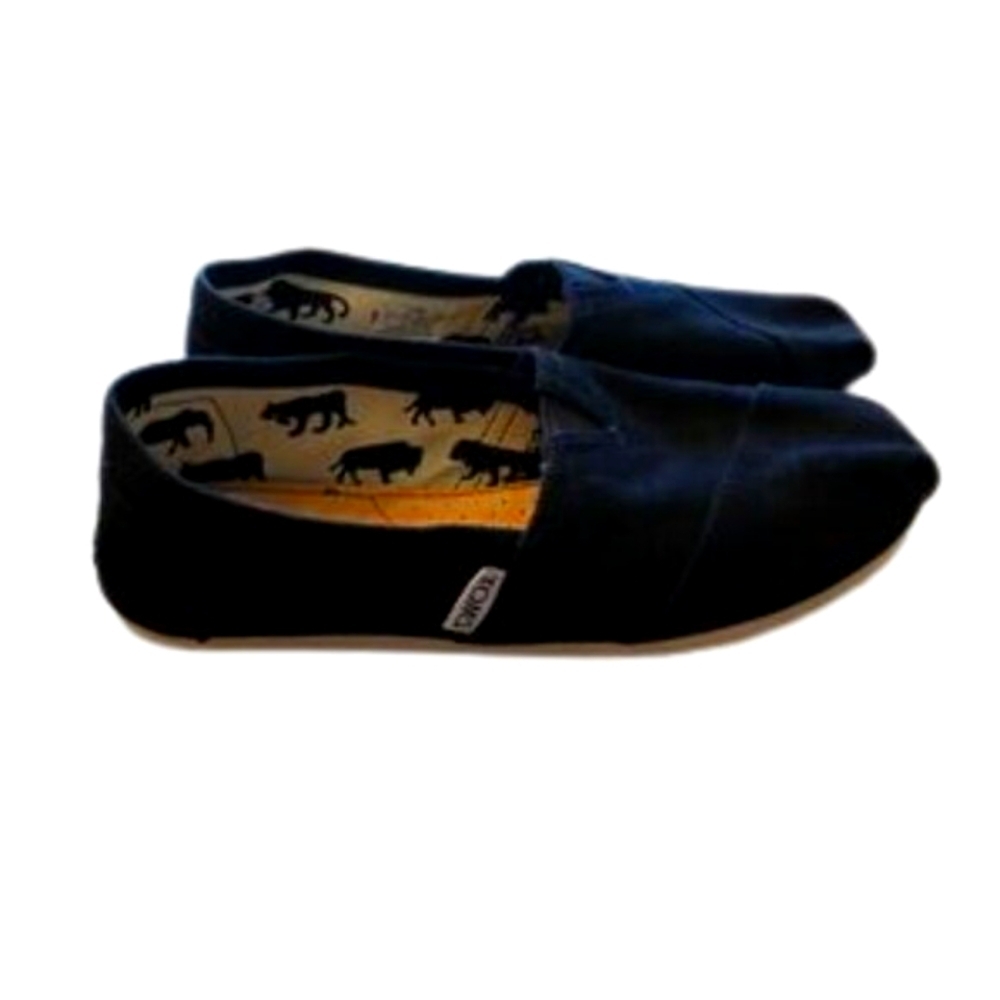 TOMS Alpargata Safari canvas black slip on shoe Size 6